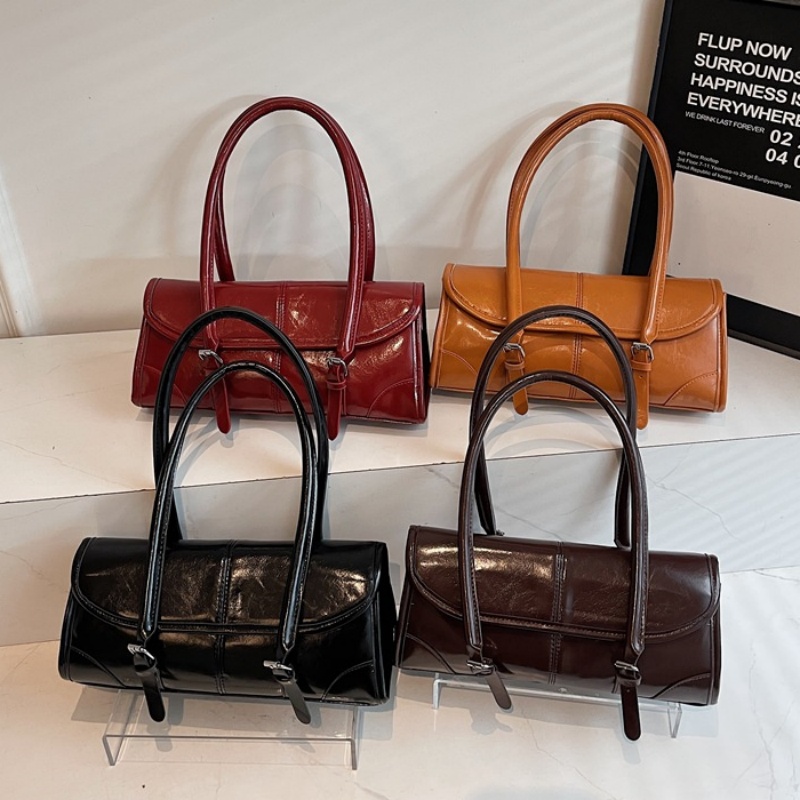 Women Bags For Airport - Tas Selempang Kulit PU Burgundy Berkualitas