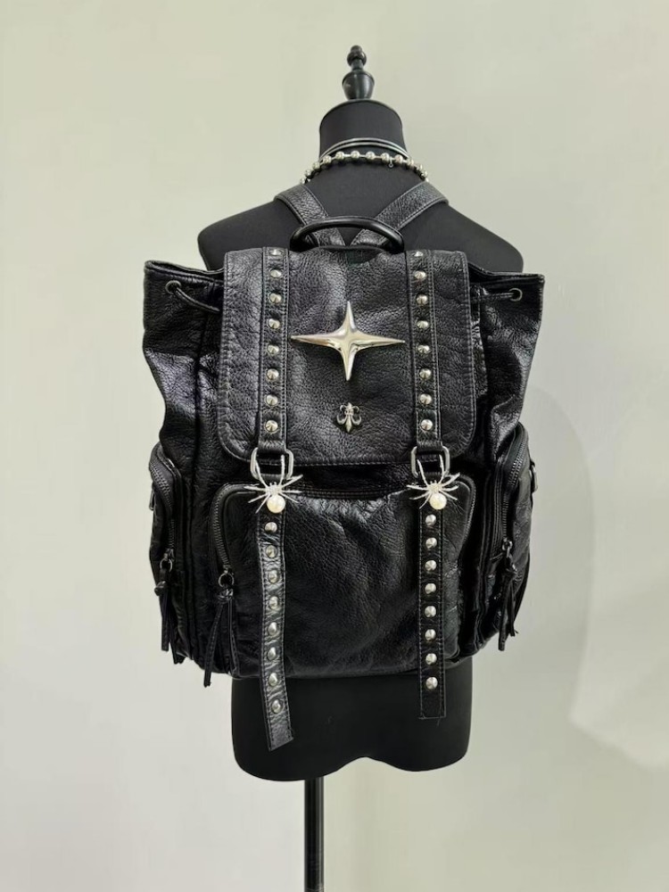 Women'S Vegan Bags - Tas Bahu Kulit PU Punk Gotik