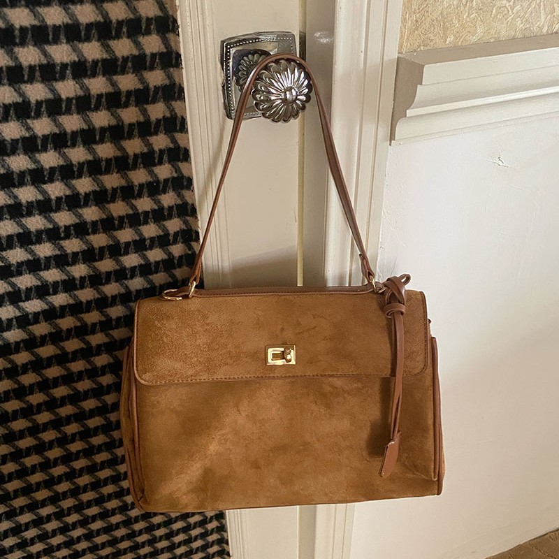 Women Bags For Airport - Tas Tangan Wanita Bahan Suede Imitasi