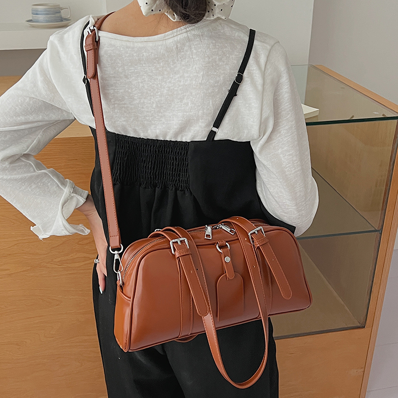 Tas Boston Kulit PU Wanita den - Women Bags For Airport ulasan dan harga