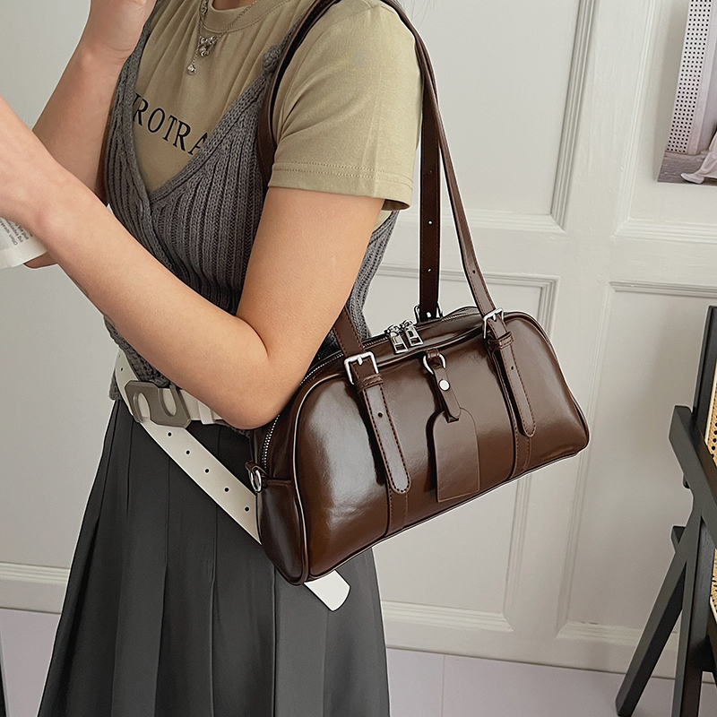 Tas Boston Kulit PU Wanita den - Women Bags For Airport ulasan dan harga