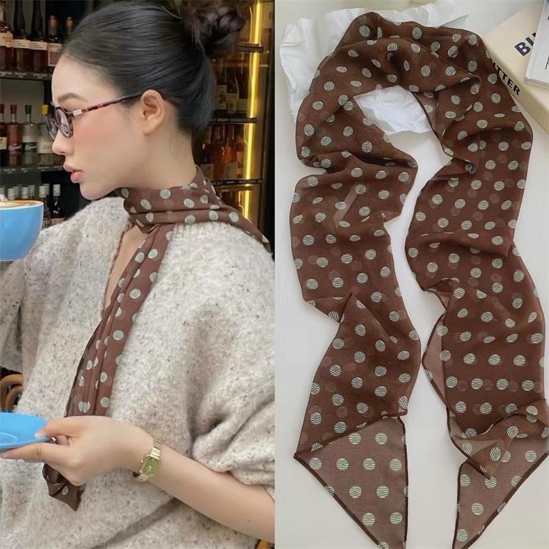 Syal Sutra Motif Bunga Polka D - Women'S Vegan Bags ulasan dan harga