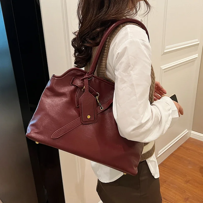 Tas Tote Retro Kulit PU untuk  - Women Bags For Airport ulasan dan harga